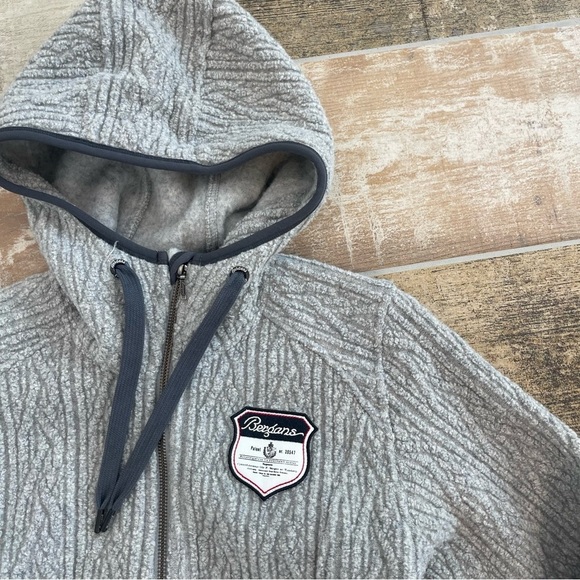 Bergans of Norway Women Grey Hooded Wool Blend Sweater Bergflette Jacket Medium - Picture 3 of 14